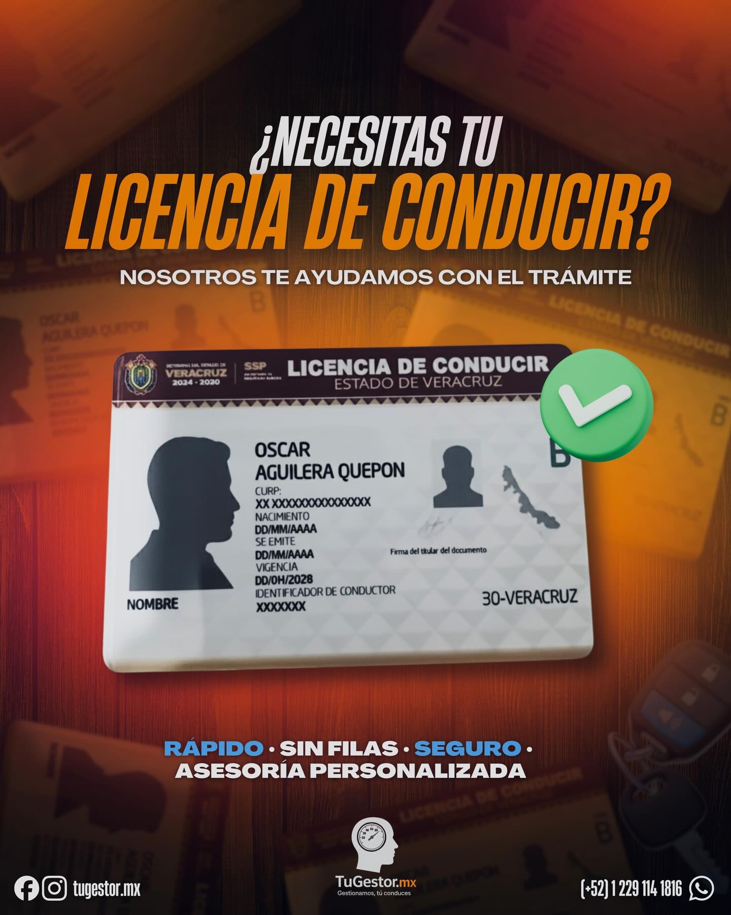 TuGestor.mx Facebook ad: ¿Necesitas ayuda con el trámite de tu licencia…