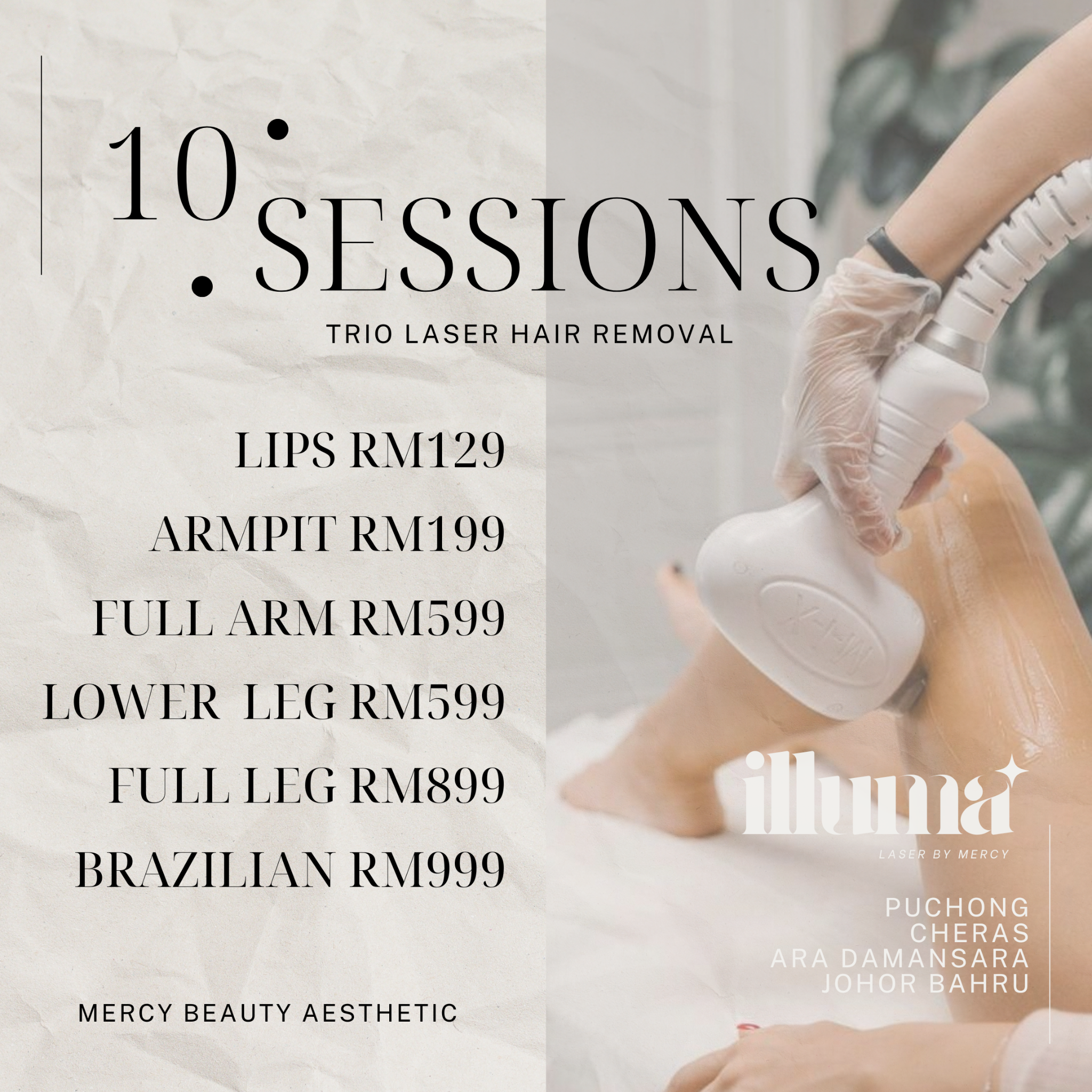 Mercy Hair Removal Facebook ad