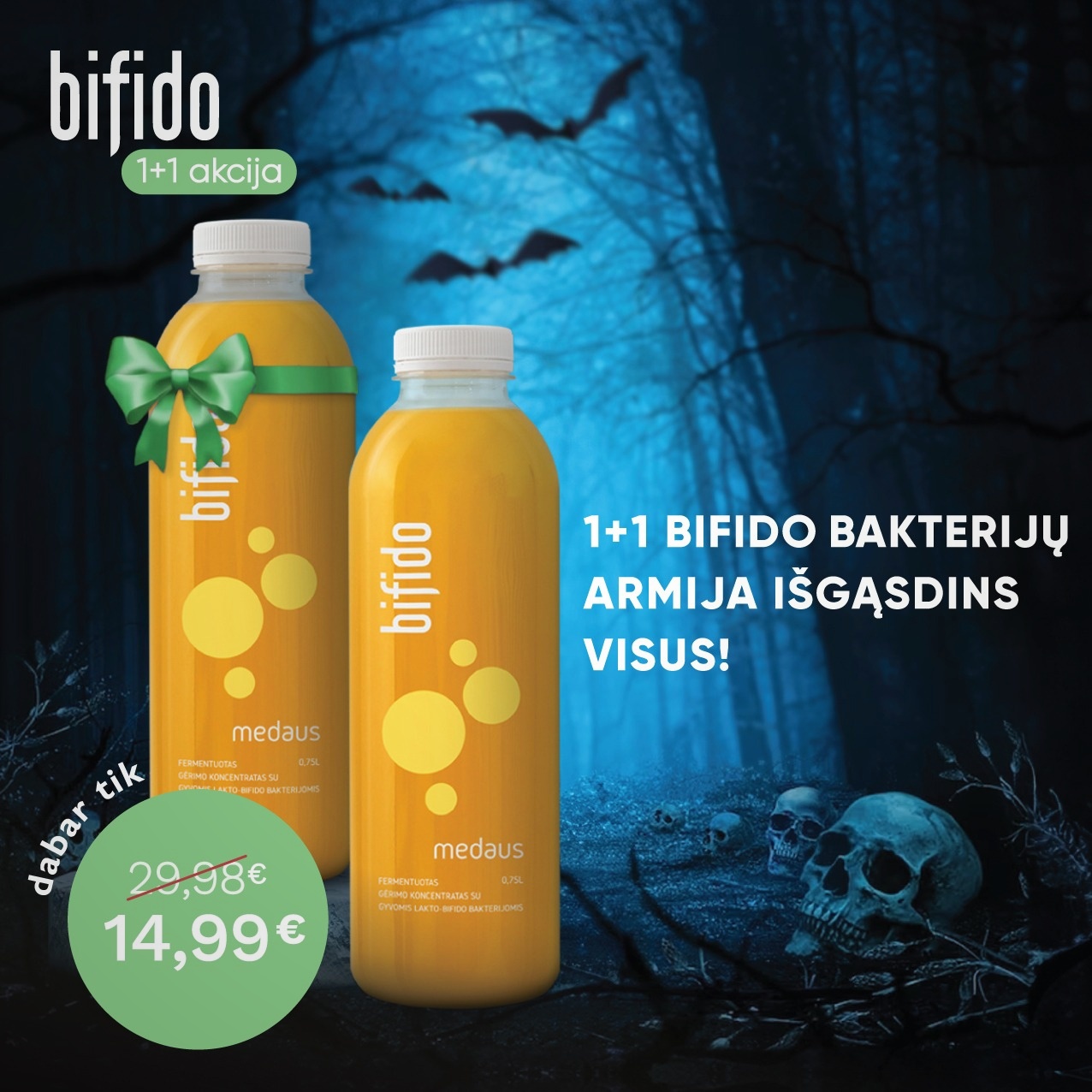 Bifido.lt Facebook ad: Spausk ir Gauk 1+1
