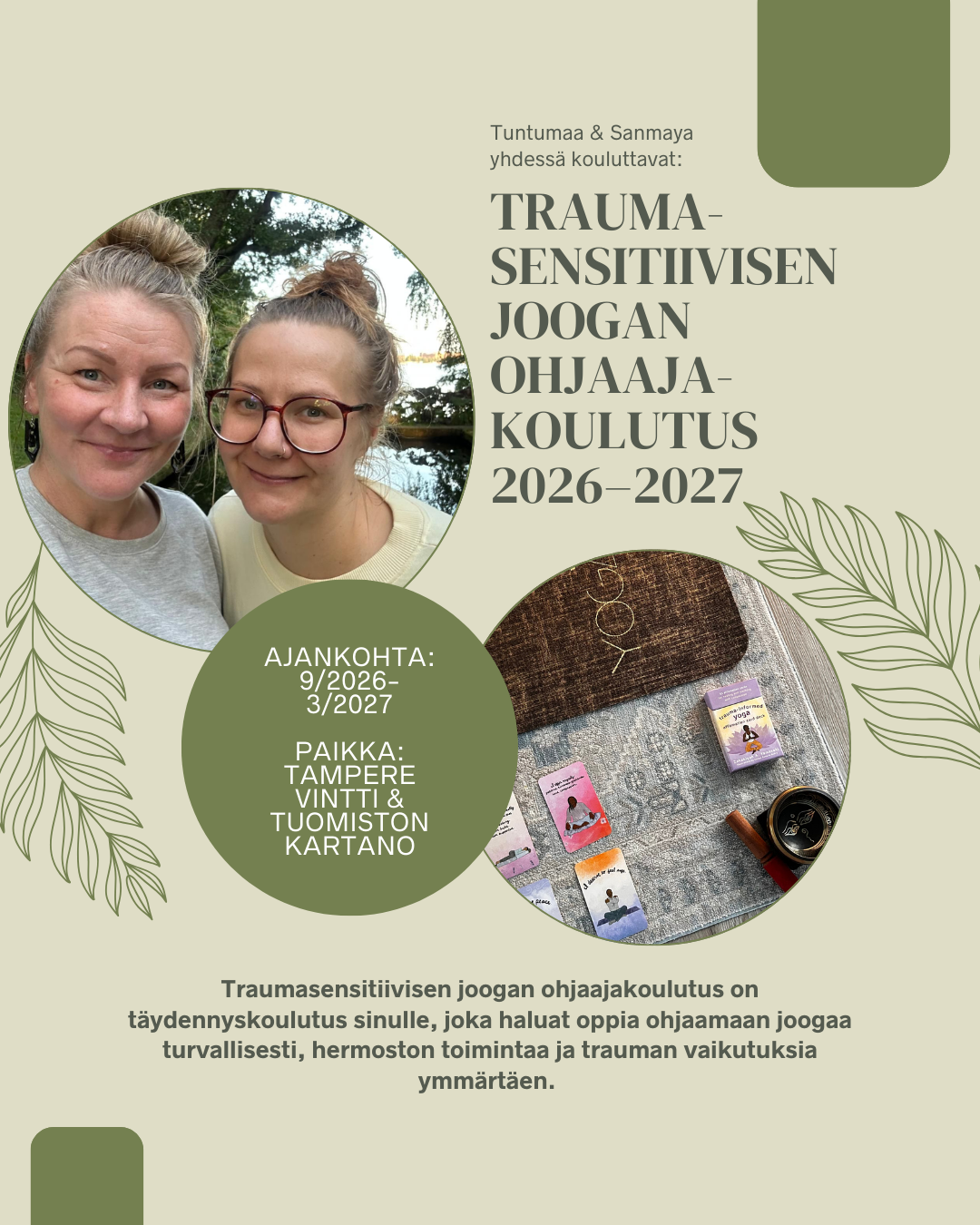 Tuntumaa Oy Facebook ad: Traumasensitiivisen joogan ohjaajakoulutus on…