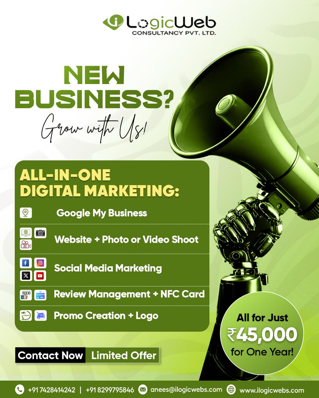 Ilogicwebs Facebook ad: Grow your business with a powerful digital presence