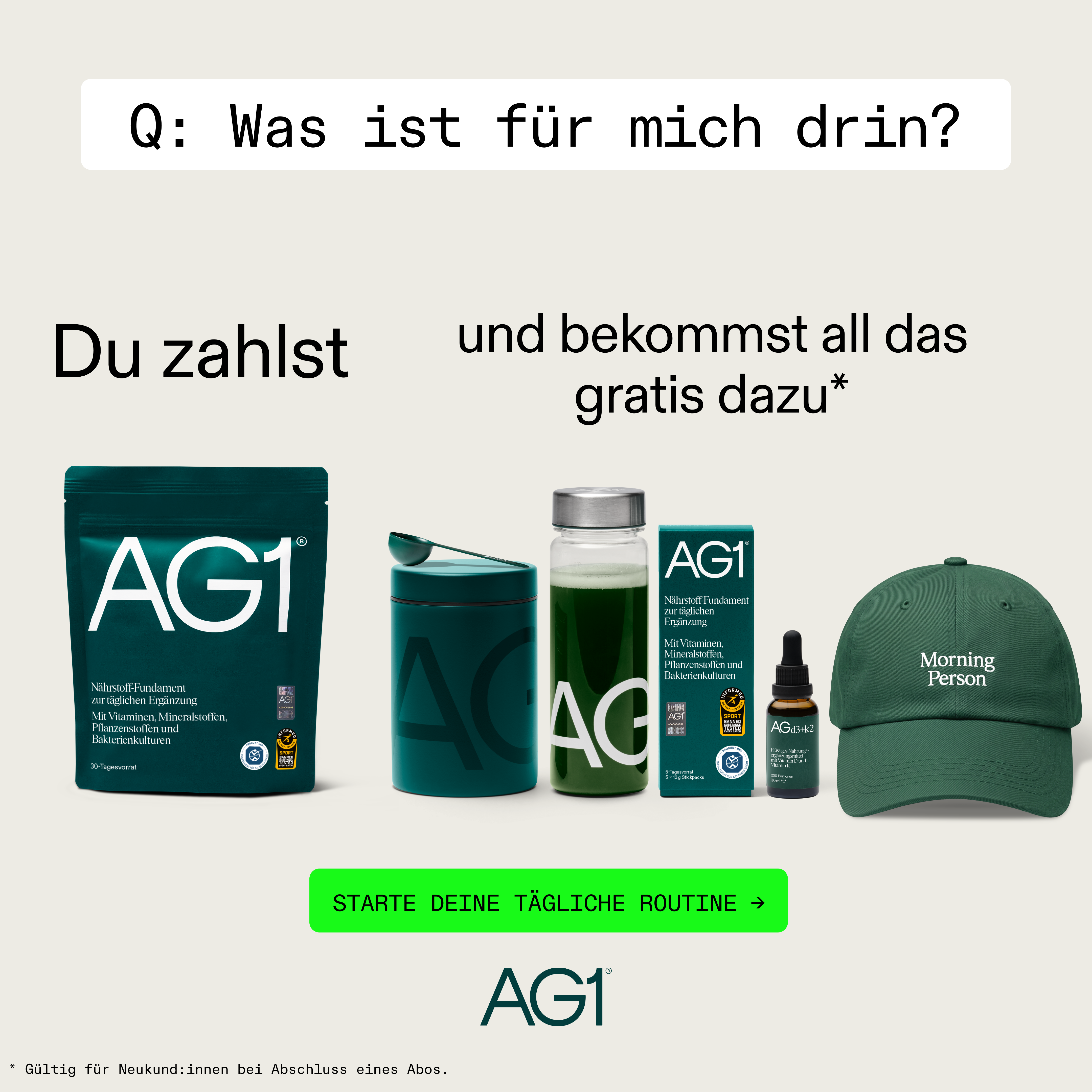 AG1 Deutschland Facebook ad