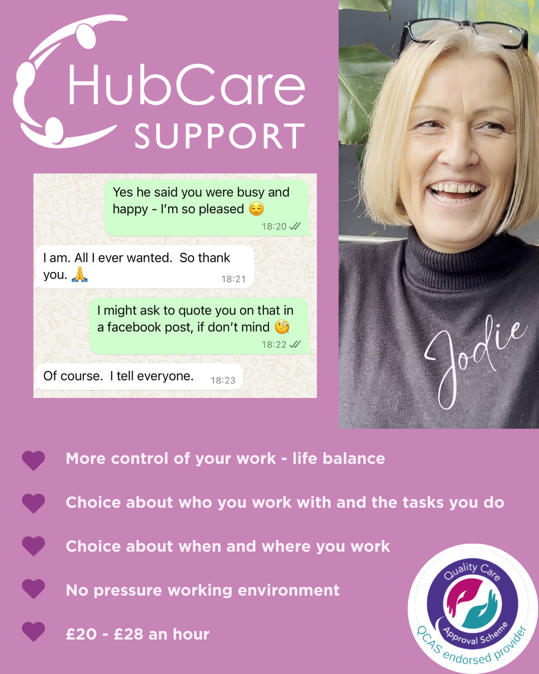 Hub Care Support Exeter Facebook ad: Working across Devon