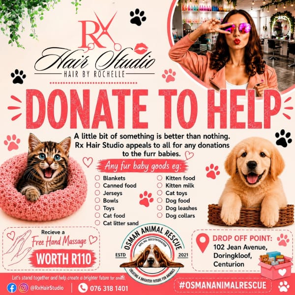 Rx Hair Studio by Rochelle Facebook ad: Help A Fur Baby This June