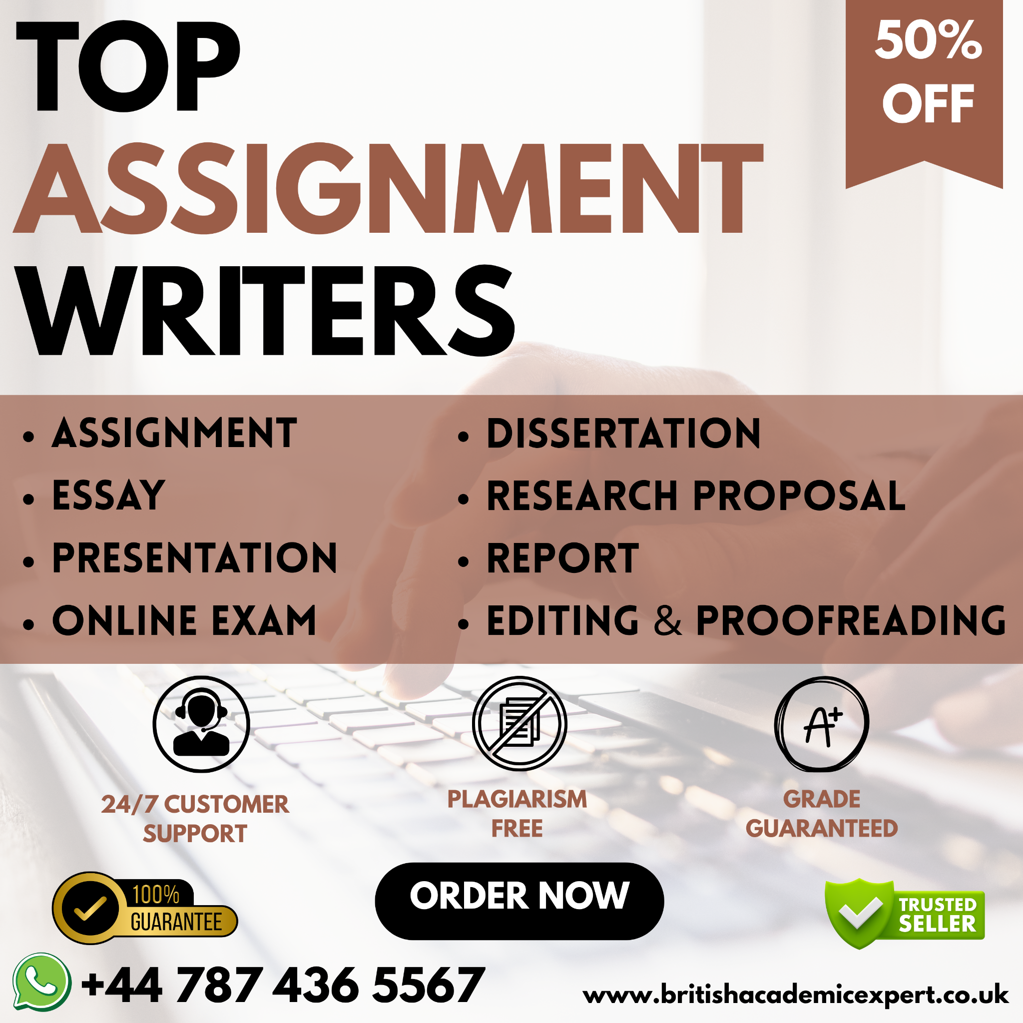 British Academic Expert Facebook ad: 50% Off On Your First Order