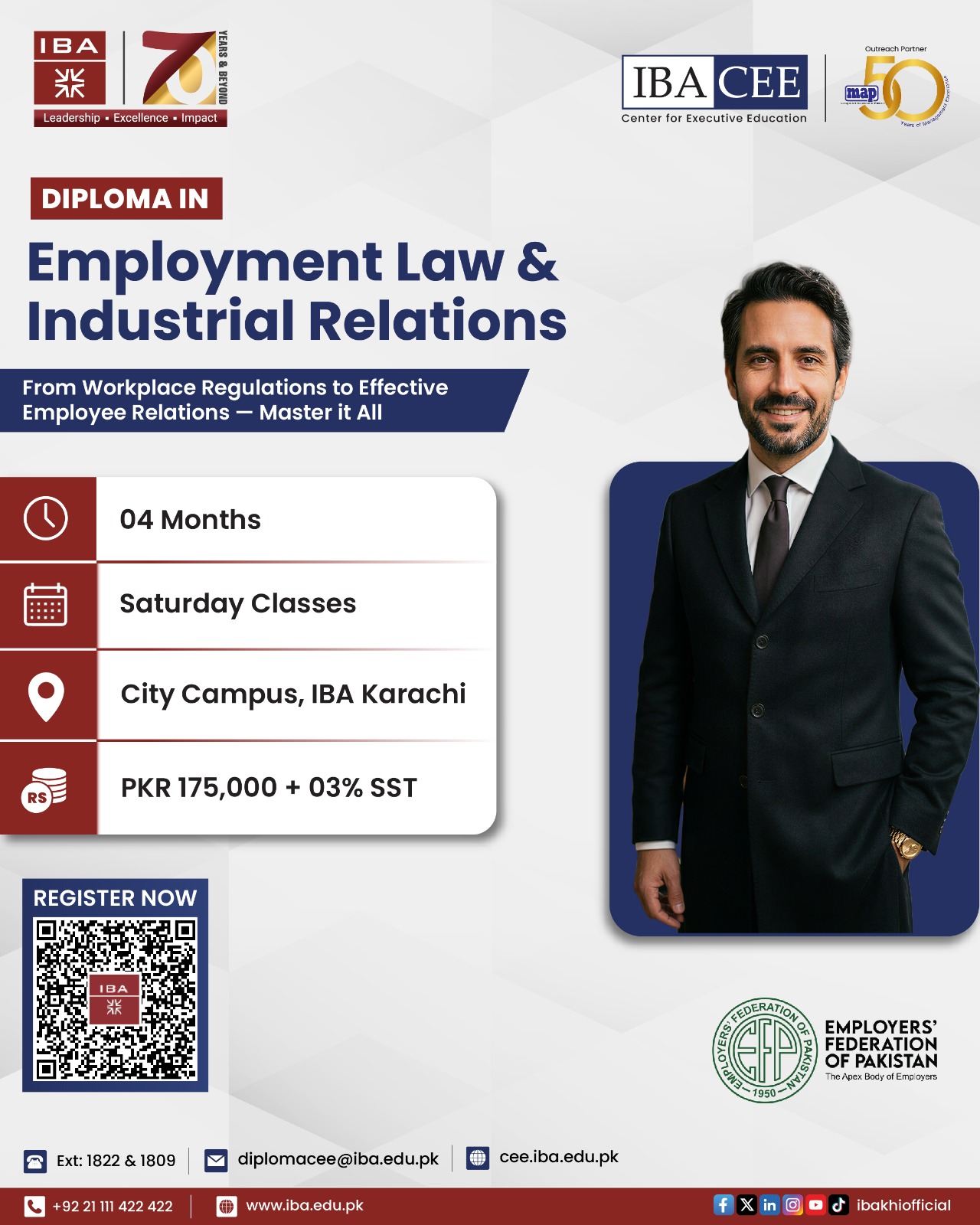 Center for Executive Education, IBA Karachi Facebook ad: Strengthen your legal, regulatory, and governance…