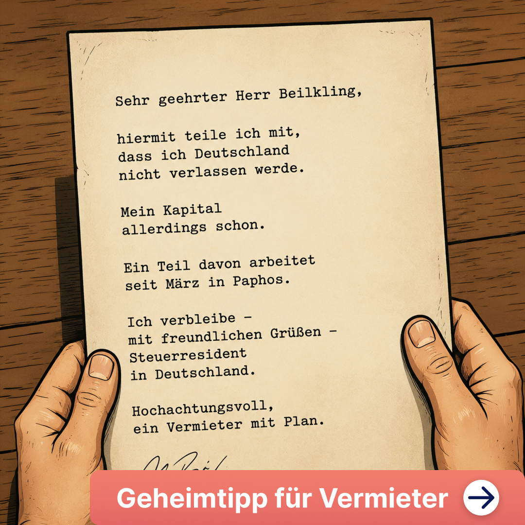 Immobilien in Zypern - Happy Property Facebook ad: Du willst einfach nur noch raus aus Deutschland.