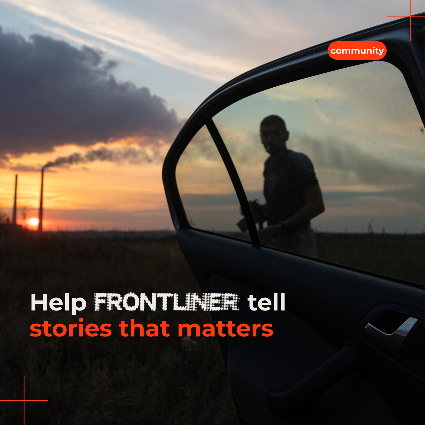 Frontliner Facebook ad: Fund the road. Get the story.