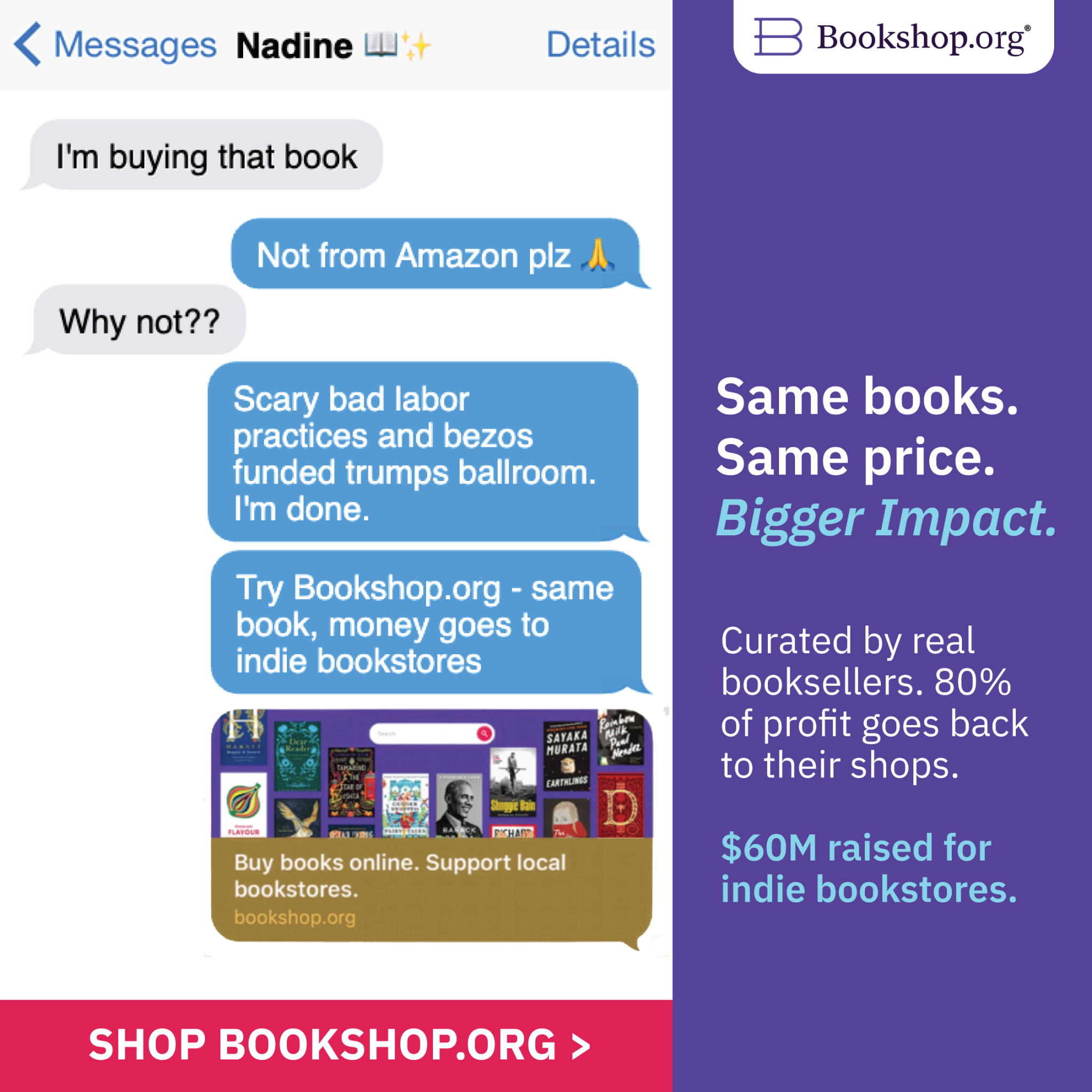 Bookshop Facebook ad