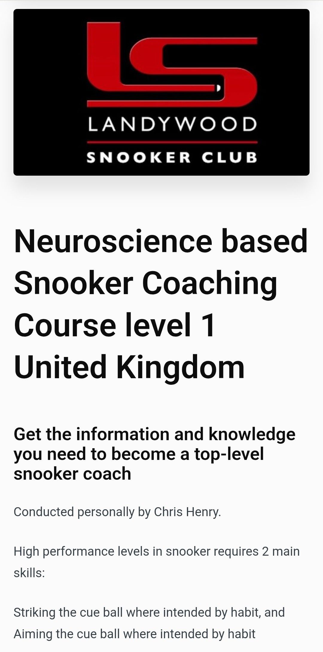 Chris Henry Sports Facebook ad: Professional Subconscious Mental & performance coaching…