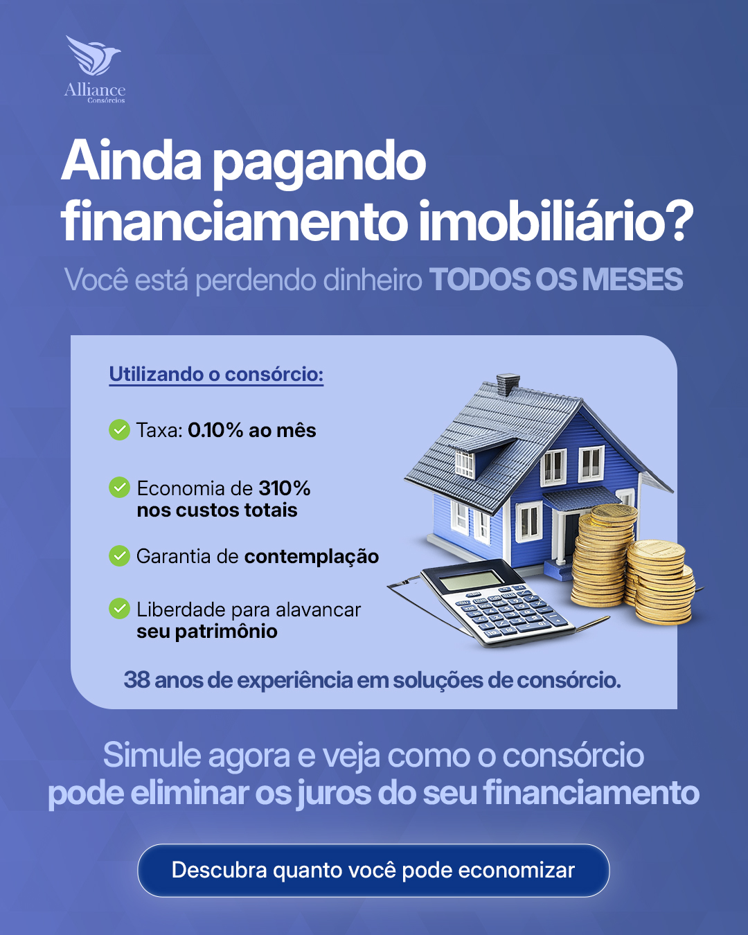 Alliance Consórcios Facebook ad from Apr 28, 2026