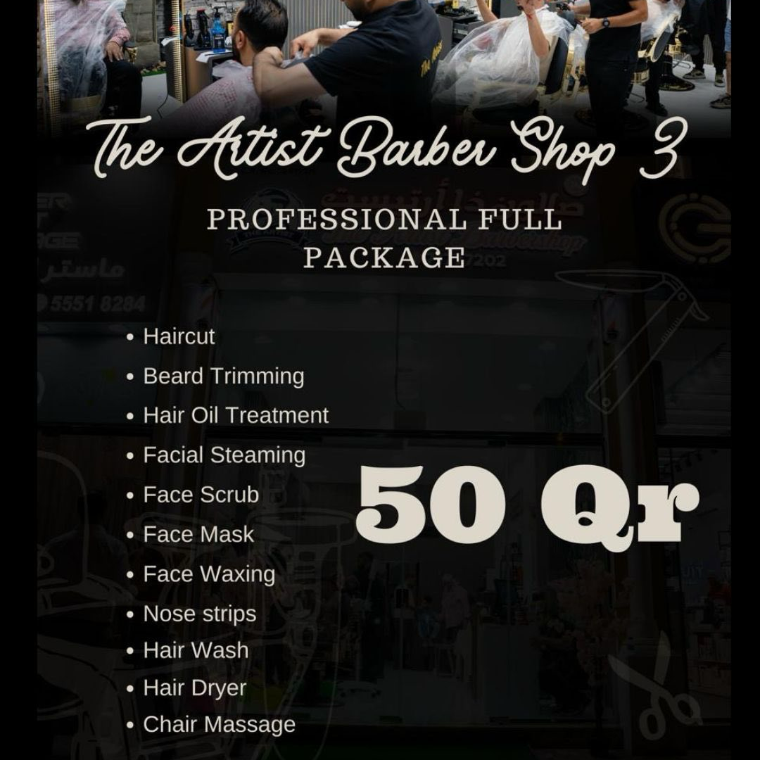 The Artist Barbershop Qatar Facebook ad: Book Now