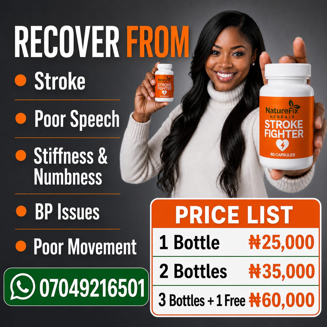 NatureFix Herbals Facebook ad: FAST RECOVERY FROM STROKE