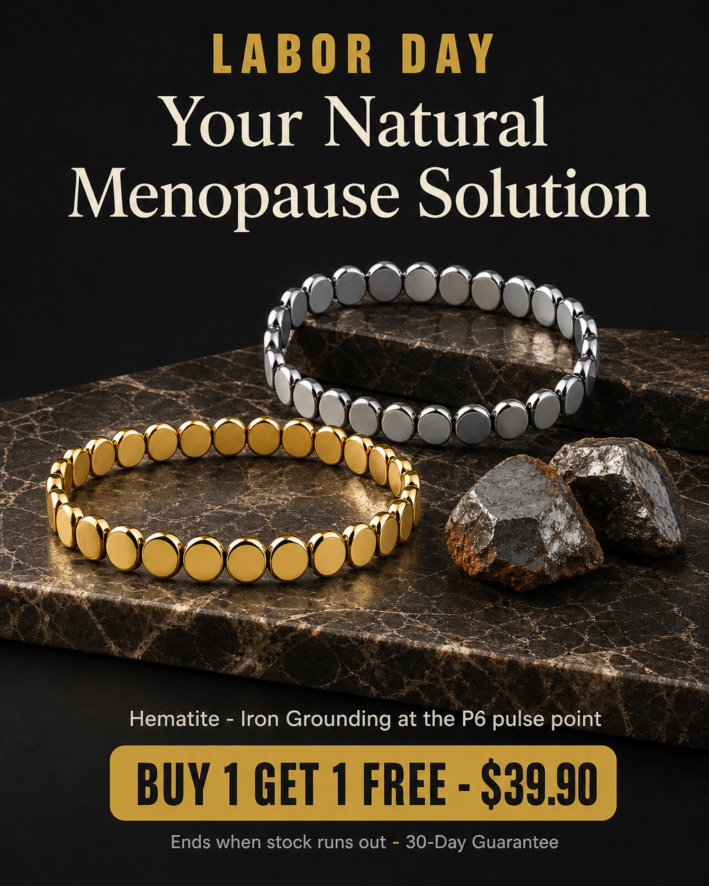Haima Facebook ad: Haima Hematite Bracelet | Your Natural Menopause Solution