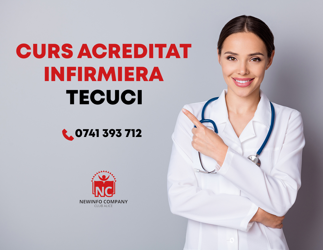 Cursuri Club Alice Tecuci Facebook ad: Curs Acreditat Infirmiera Tecuci