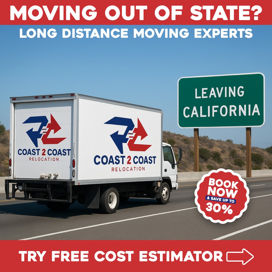 Coast 2 Coast Relocation USA Facebook ad: Up to 30% OFF Out-of-State Moves