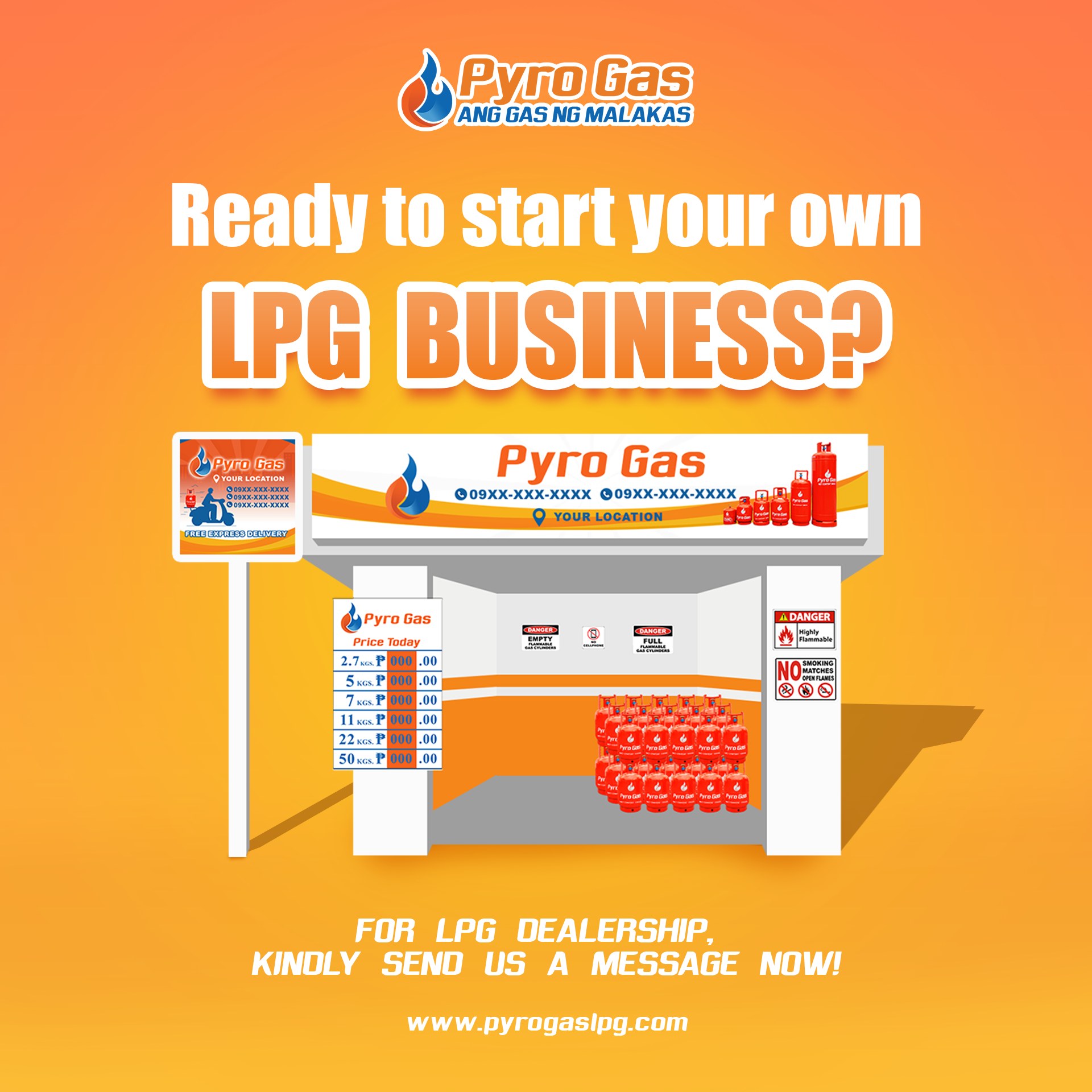 Pyro Gas LPG Dealership Facebook ad: Start your own LPG Business with us!