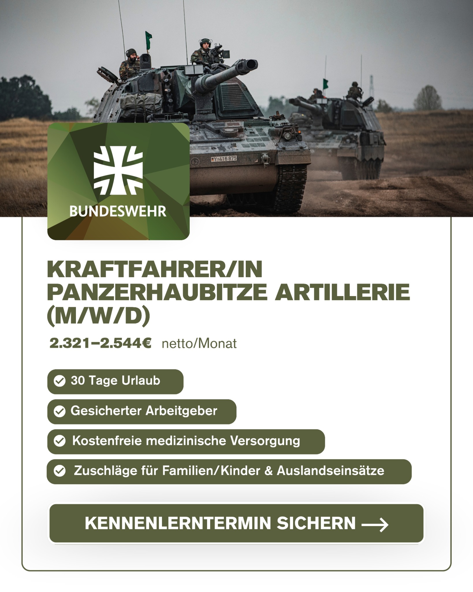 Simplejobs Facebook ad: Sicherer Job: 2.321-2.544 € netto