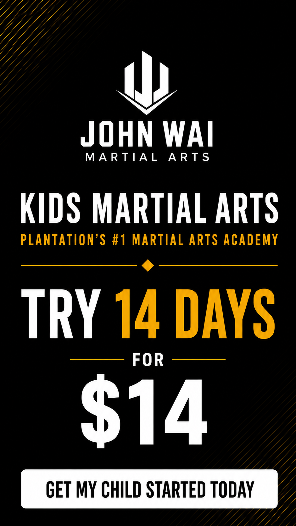 John Wai Martial Arts Facebook ad