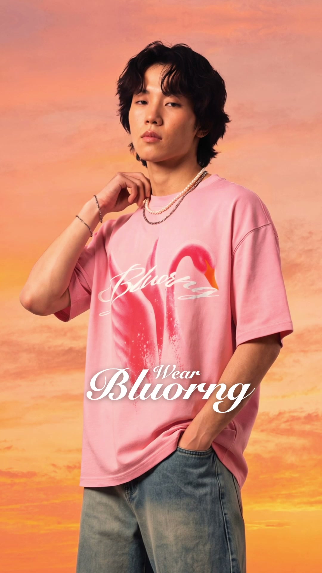Bluorng Facebook ad: Wear BLUORNG. Shop the collection.