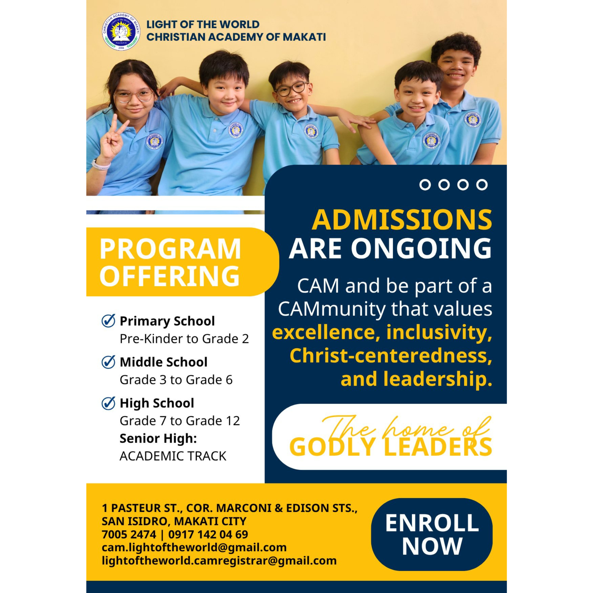 Light of the World Christian Academy of Makati Facebook ad
