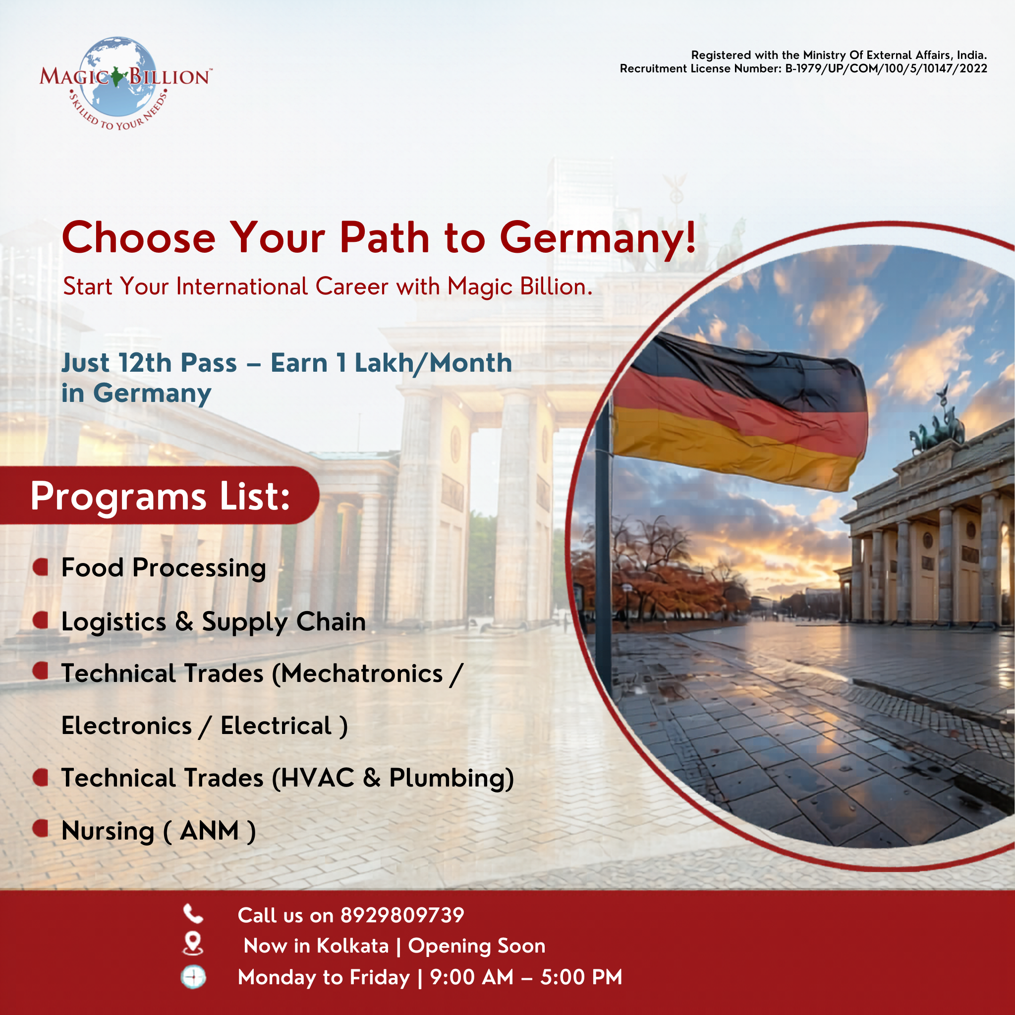 Magic Billion Global Programs Facebook ad: Earn Up to ₹2.3L/Month in Germany