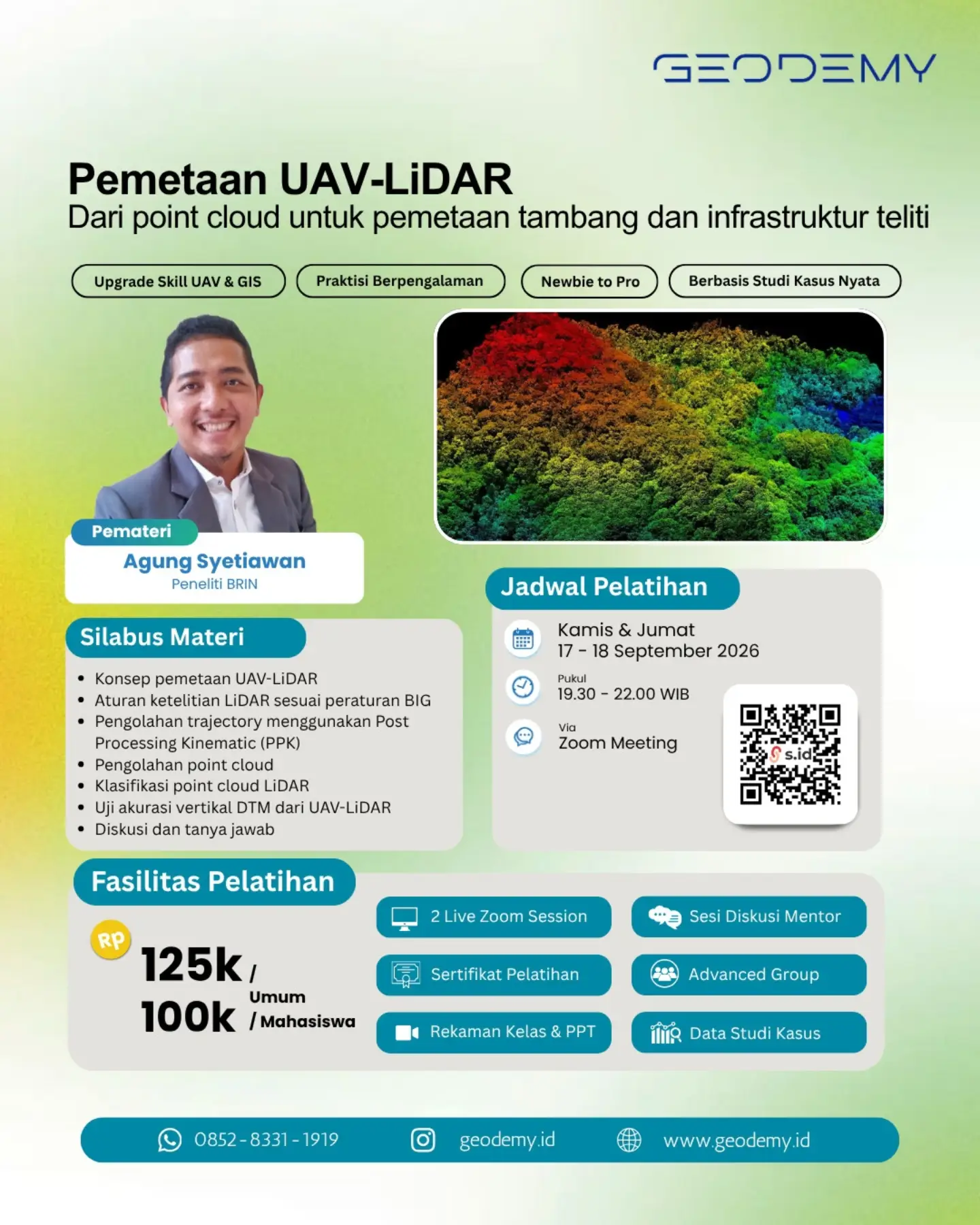 Geodemy Facebook ad: ONLINE CLASS: Pemetaan UAV-LiDAR dari Point Cloud untuk…
