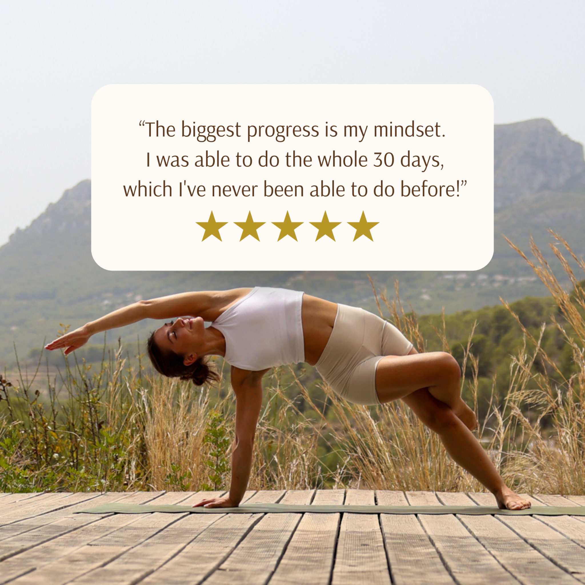 Charlie Follows Yoga Facebook ad: 4 weeks and you'll feel it.