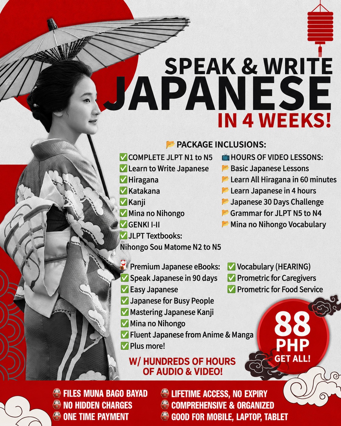 Learn Japanese PH Facebook ad: MATUTO ng JAPANESE Language in 4 weeks!