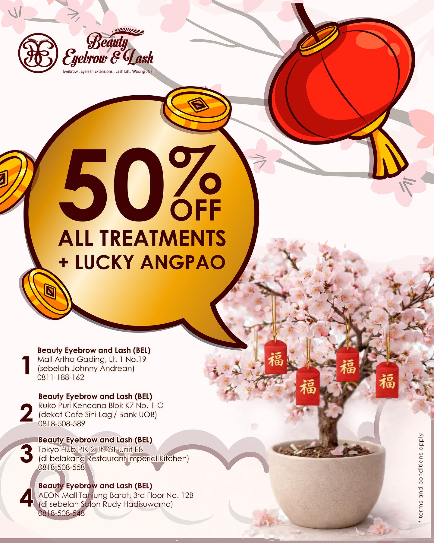 Beauty Eyebrow and Lash Facebook ad: Yaaassssss! PROMO Chinese New Year 2026 DISCOUNT UP…