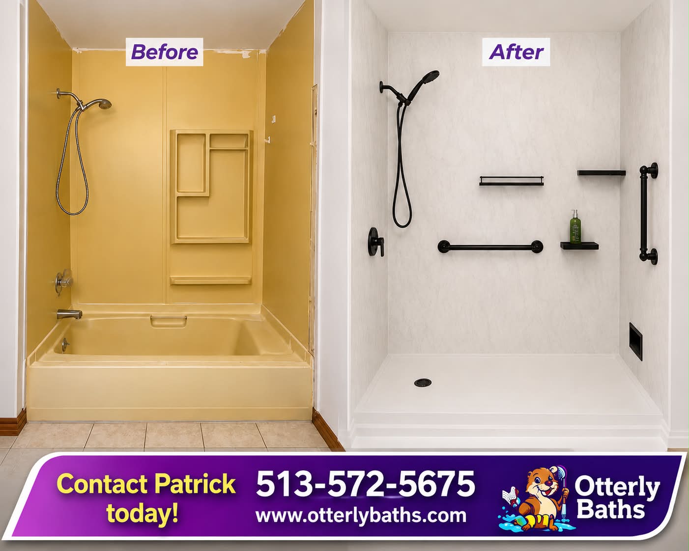 Otterly Baths - Cincinnati/Dayton Facebook ad: Another before and after…