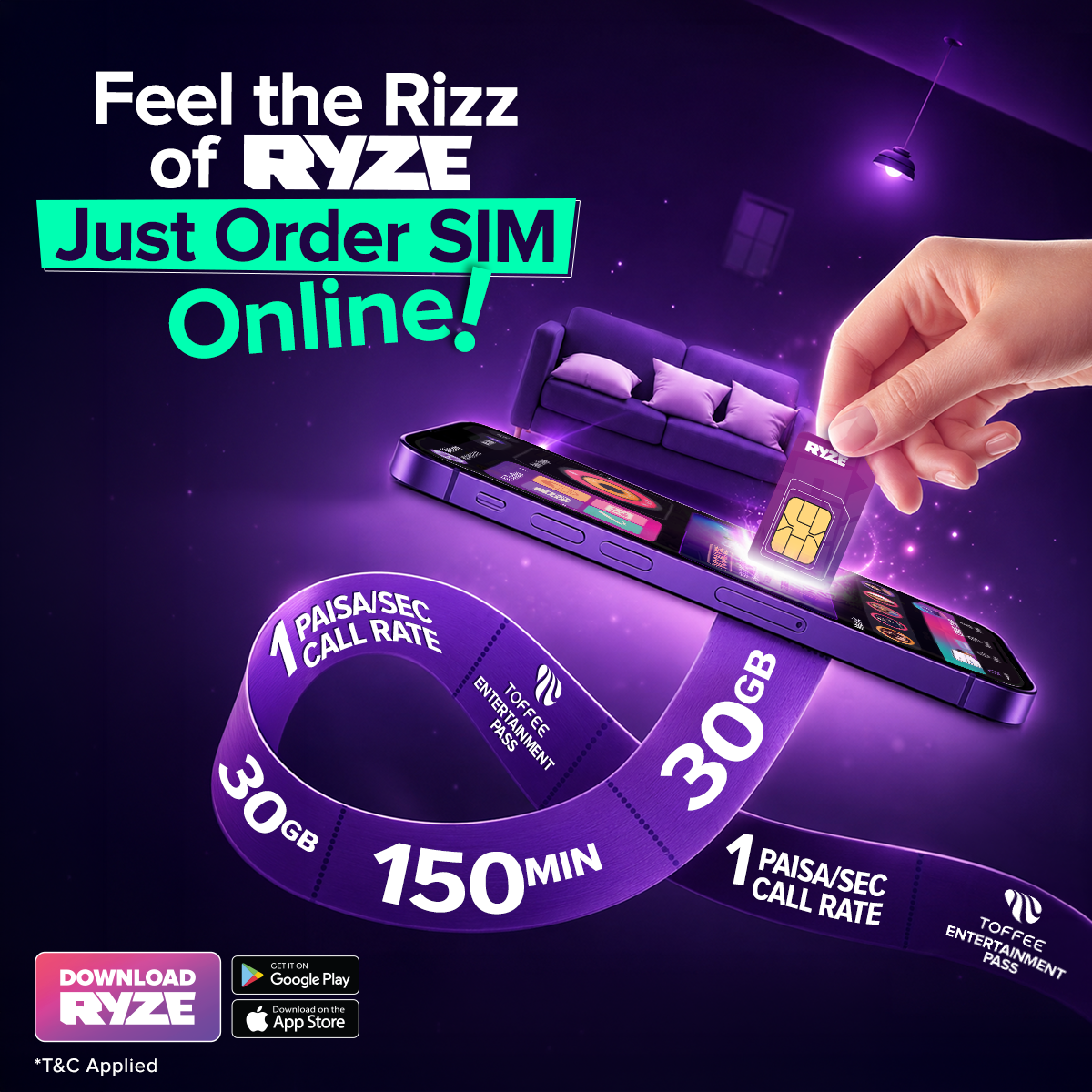 RYZE Live Facebook ad: Feel the Rizz of RYZE