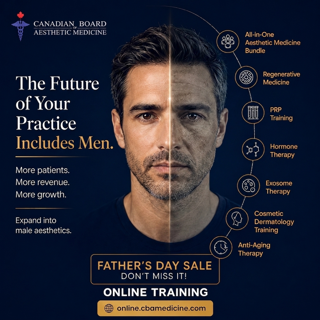 CBAM Aesthetics Training Facebook ad: The Future of Your Practice Includes Men.