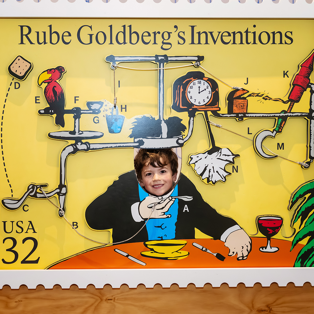 idea Museum Facebook ad: Rube Goldberg, The World of Hilarious Invention!