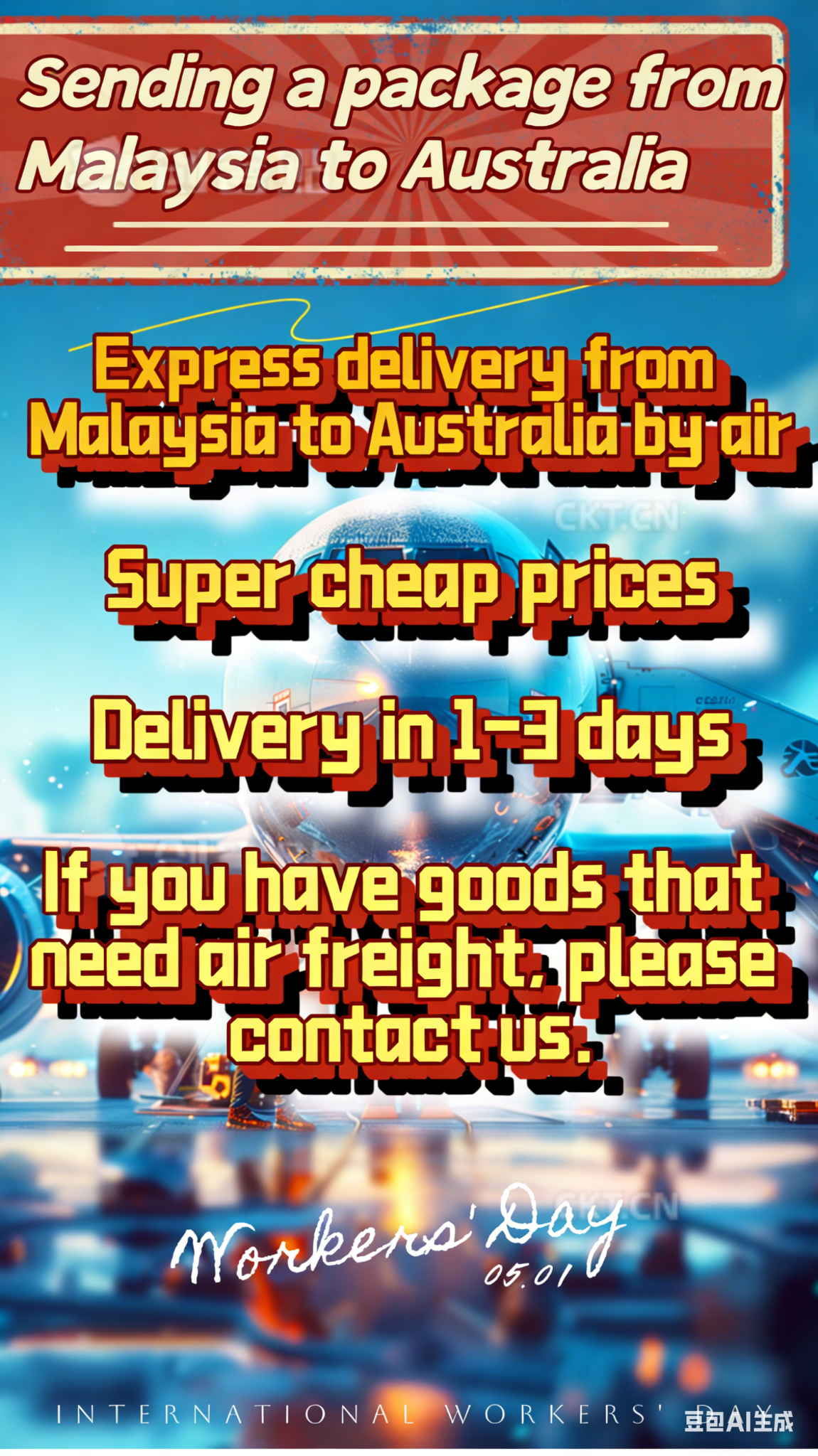 Logistics from Malaysia to Australia Facebook ad: They ship all kinds of items from Malaysia to Australia.