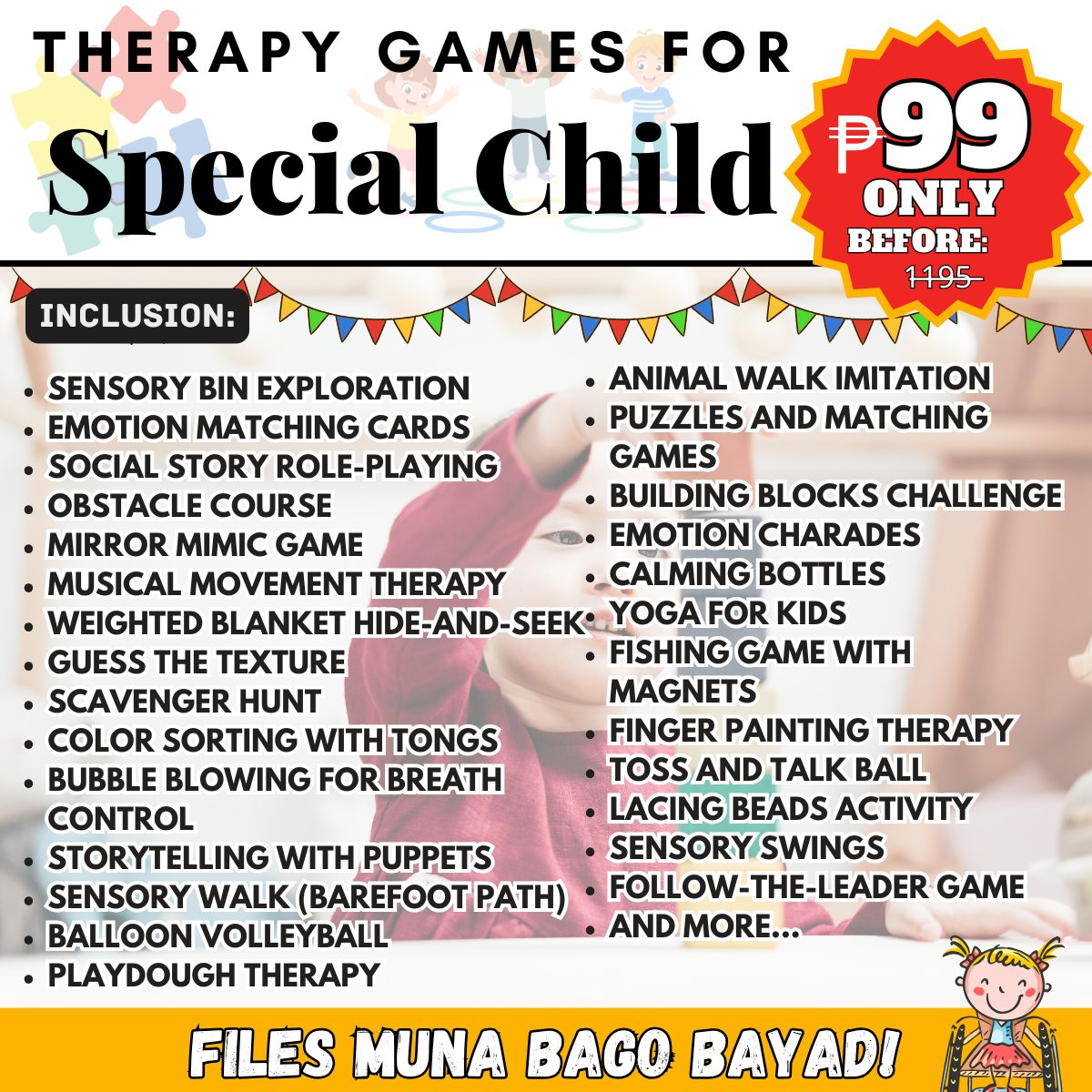 Therapy Games for Special Child Facebook ad: Every Child Learns Differently, Let’s Celebrate That