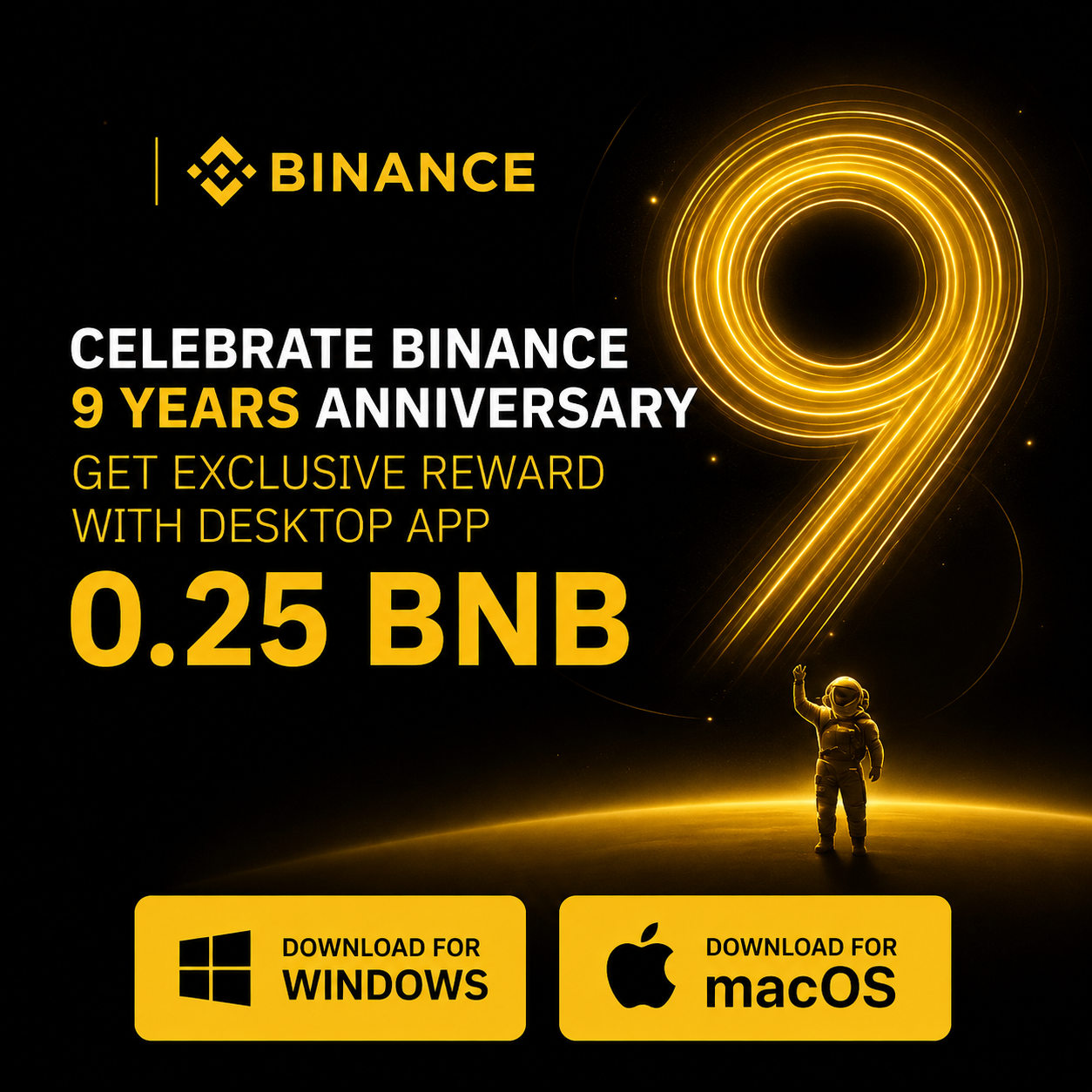 Capital Desk Facebook ad: Get Up to 0.25 BNB with Binance Desktop