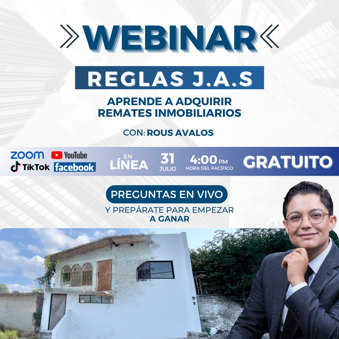 Filiorum Casas Adjudicadas Facebook ad: WEBINAR GRATUITO