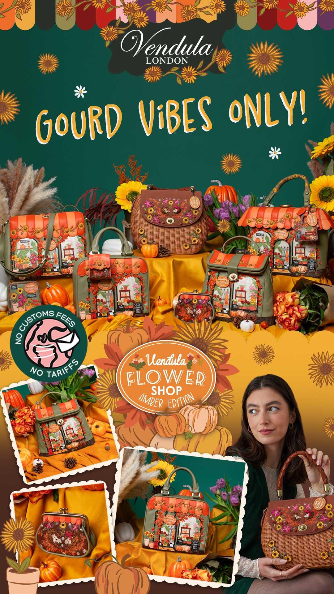 Vendula London Facebook ad: AW26 Flower Shop Amber Edition