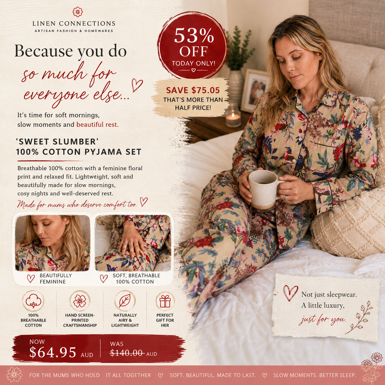 Linen Connections Facebook ad
