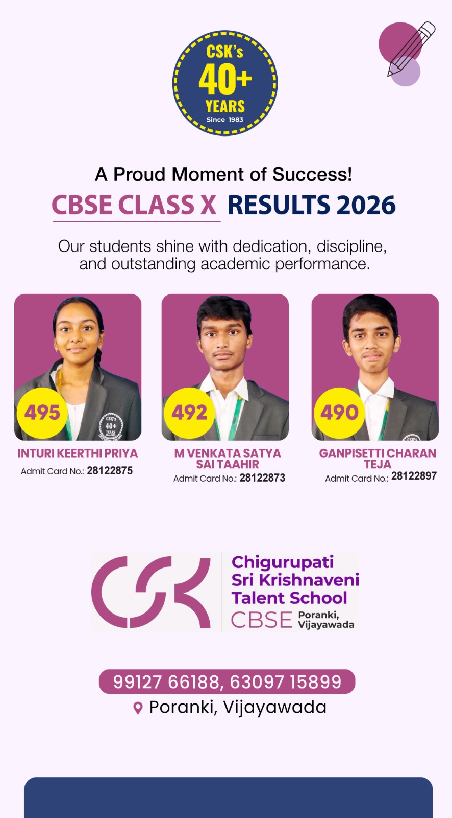 Chigurupati - Sri Krishnaveni CBSE School Facebook ad from May 24, 2026