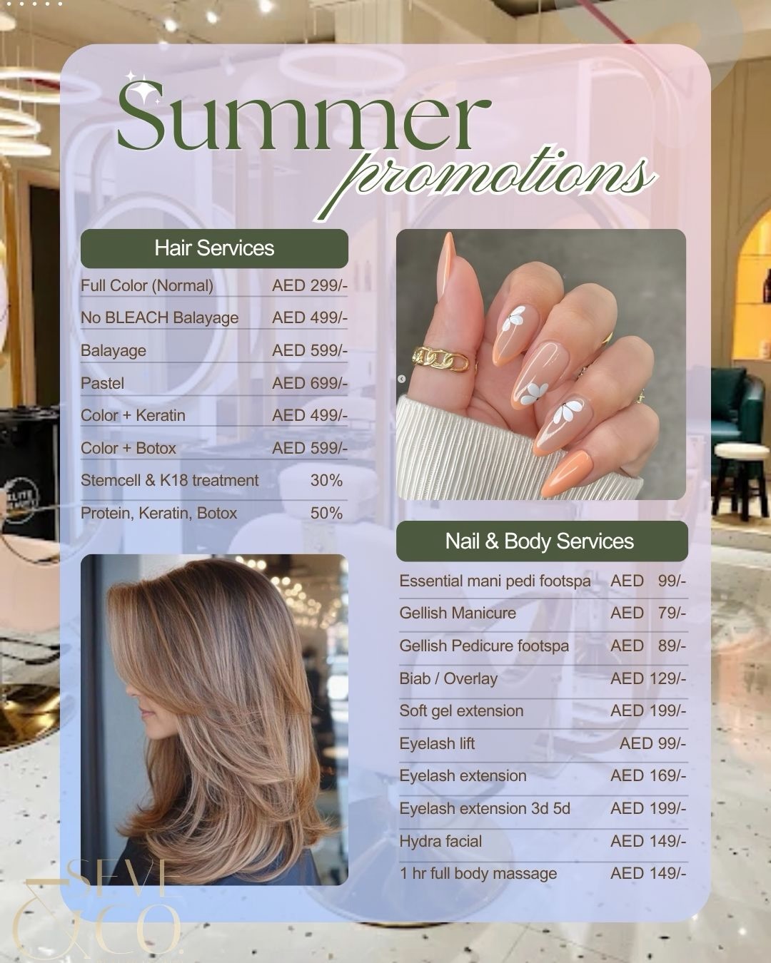 Seve & Co. Facebook ad: SUMMER GLOW UP STARTS HERE