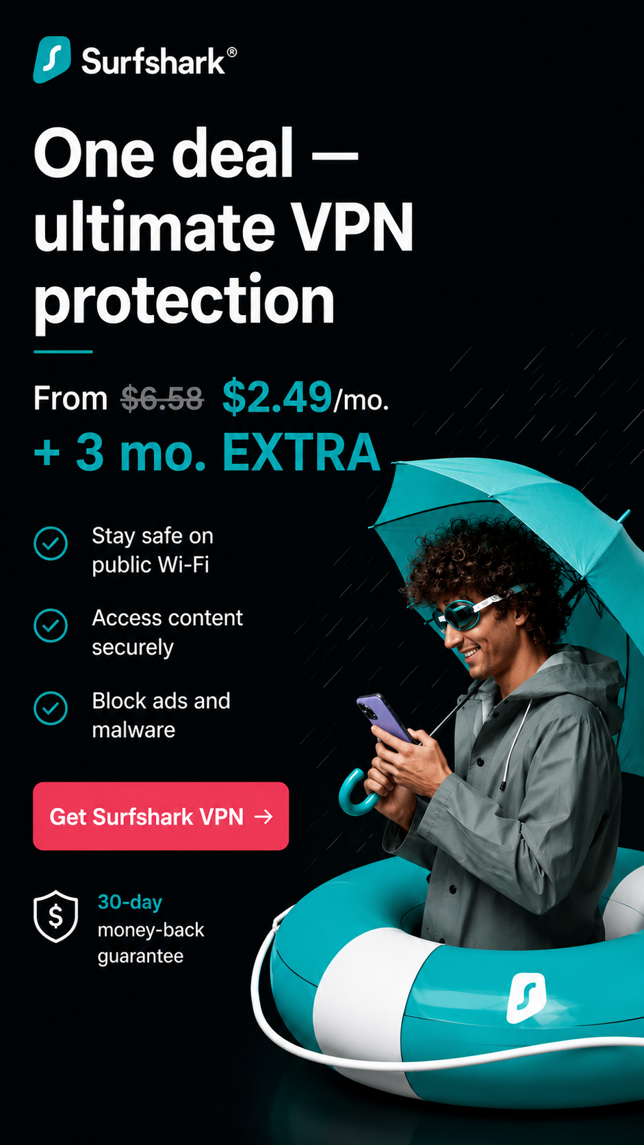 VPN Offers Facebook ad: 88% OFF + 3 Months Free