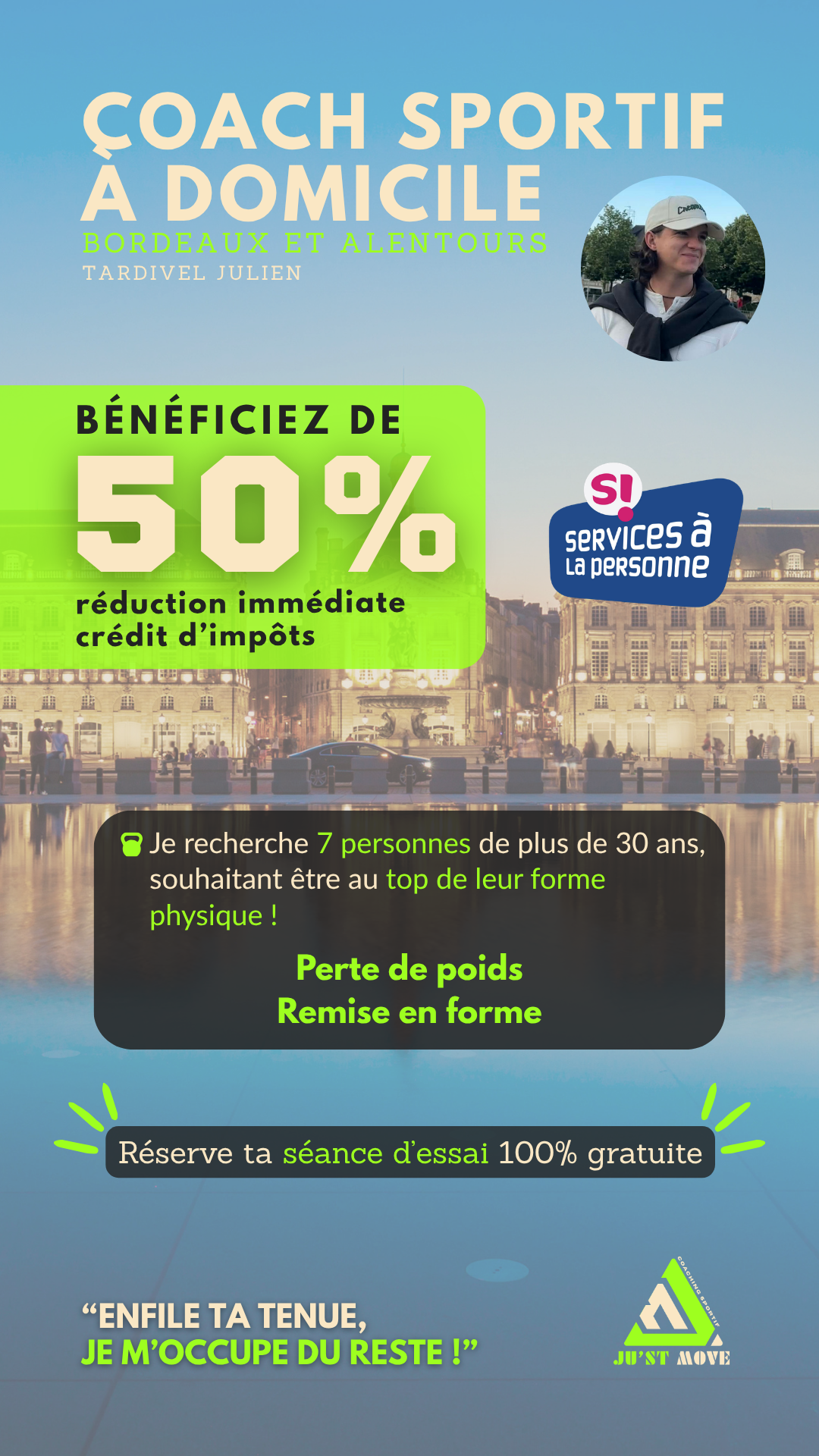 Julien Tardivel - Ju'st Move - Coach Sportif à domicile/distanciel Facebook ad from May 11, 2026