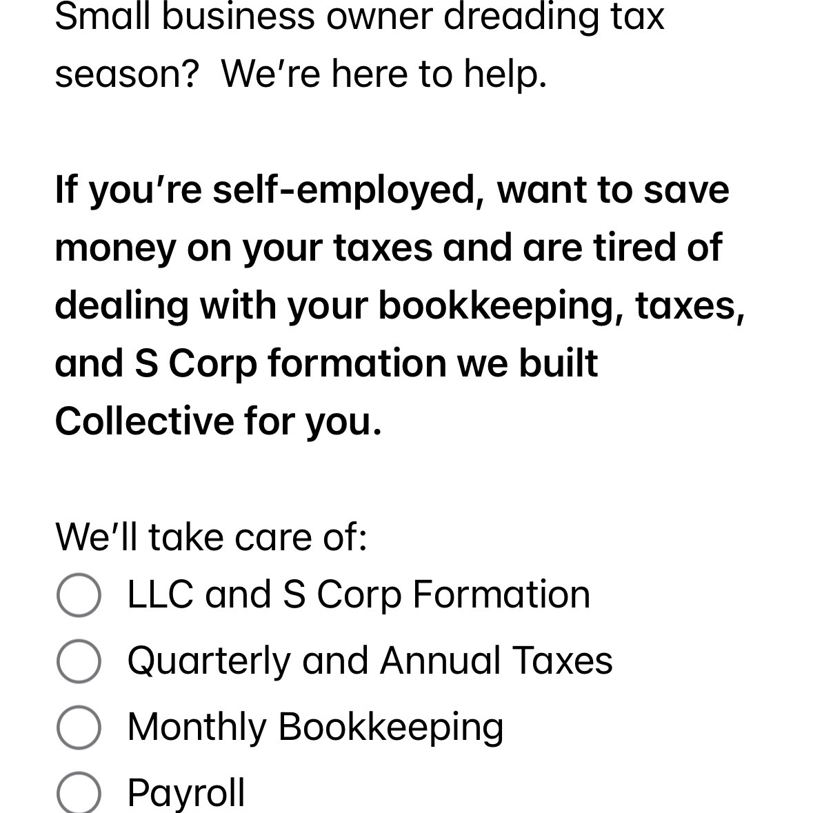 Collective Facebook ad