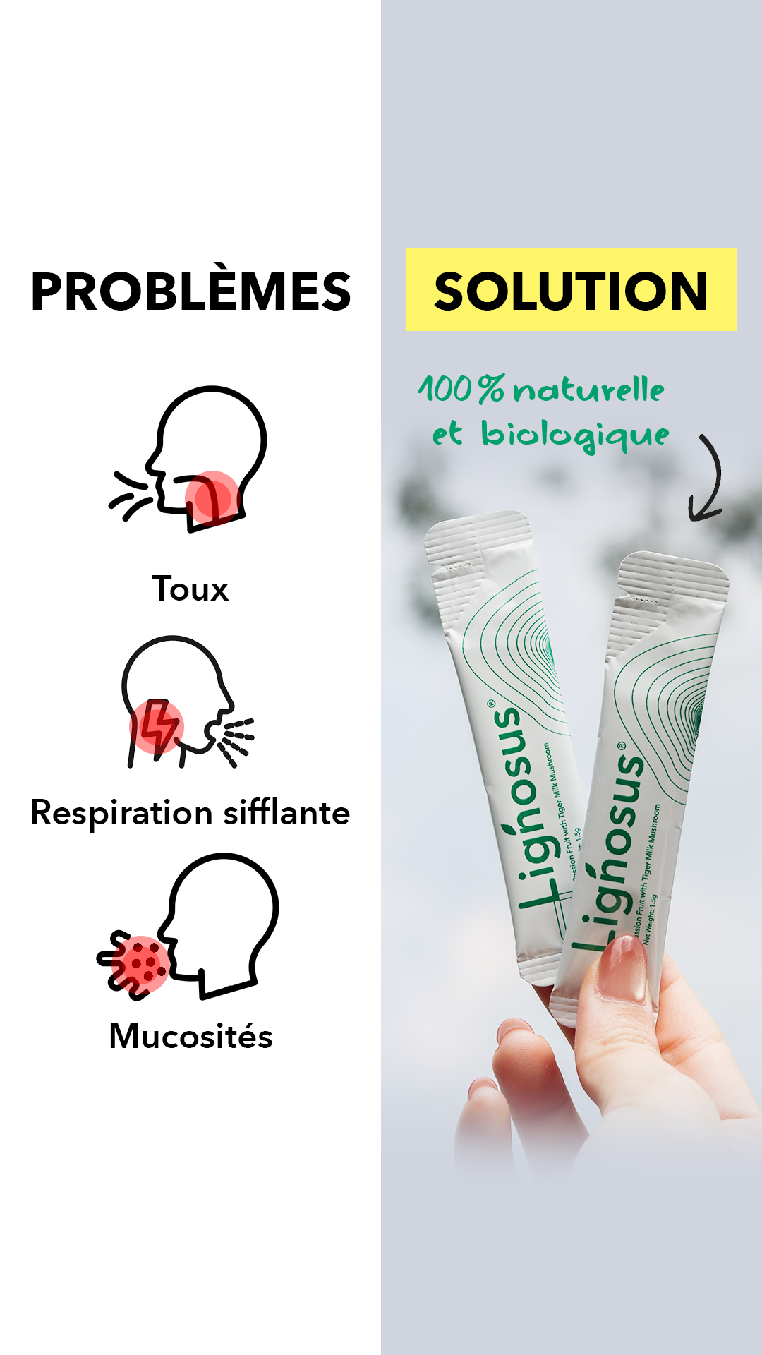 Lignosus - Soutien naturel pour les poumons Facebook ad: Mon secret pour respirer librement