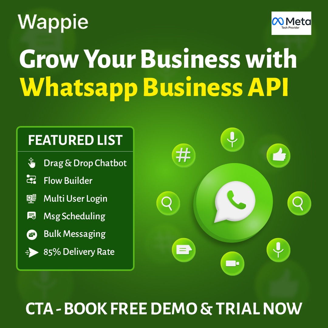 Wappie Facebook ad: Official WhatsApp API + Green Tick