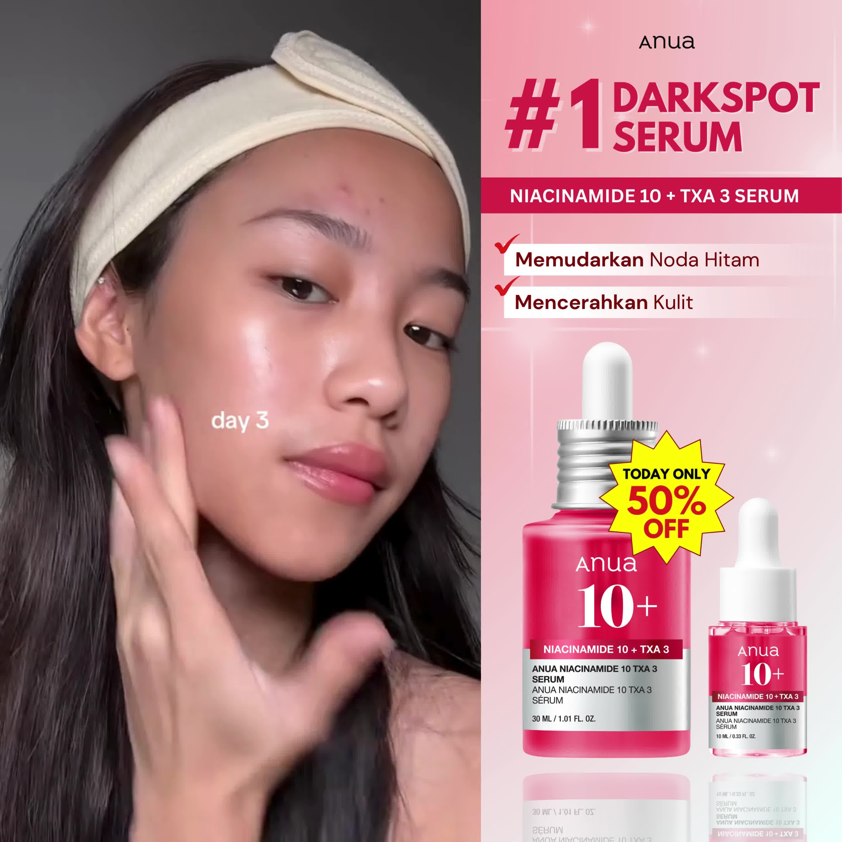 ANUA Indonesia Facebook ad: 2 MINGGU HILANGKAN NODA HITAM