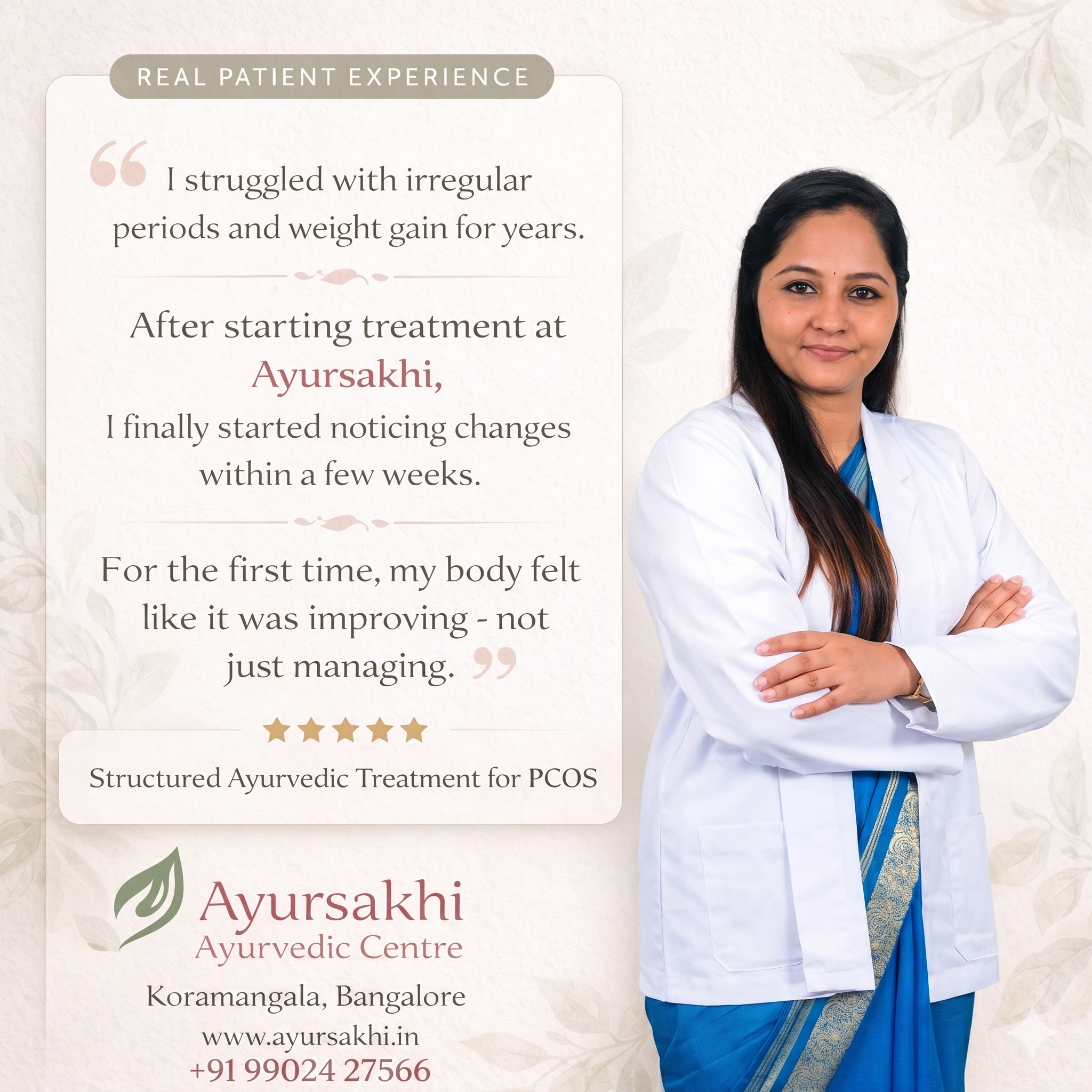 Ayursakhi Ayurveda Facebook ad: Fix PCOS at the Root, Not Just Symptoms