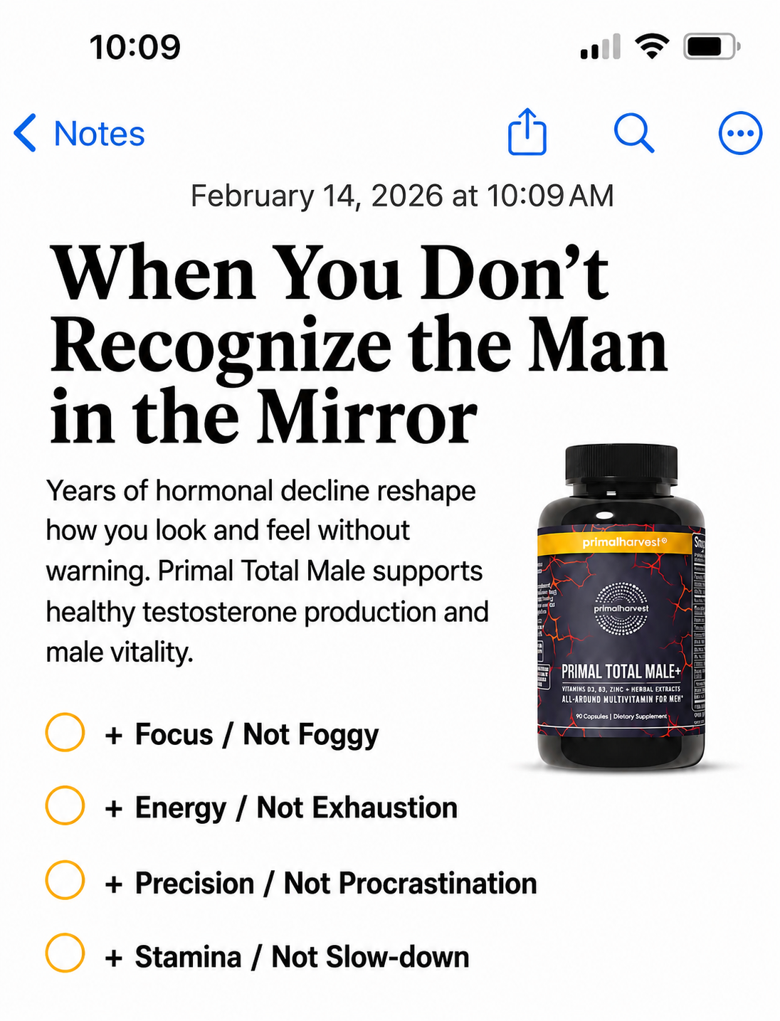Primal Harvest Facebook ad